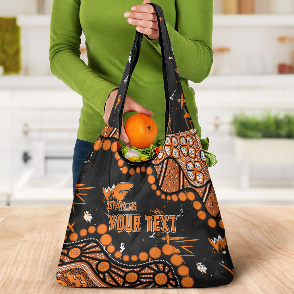 Personalized Greater Western Sydney Giants Grocery Bag Aboriginal Pattern with Graffiti Style