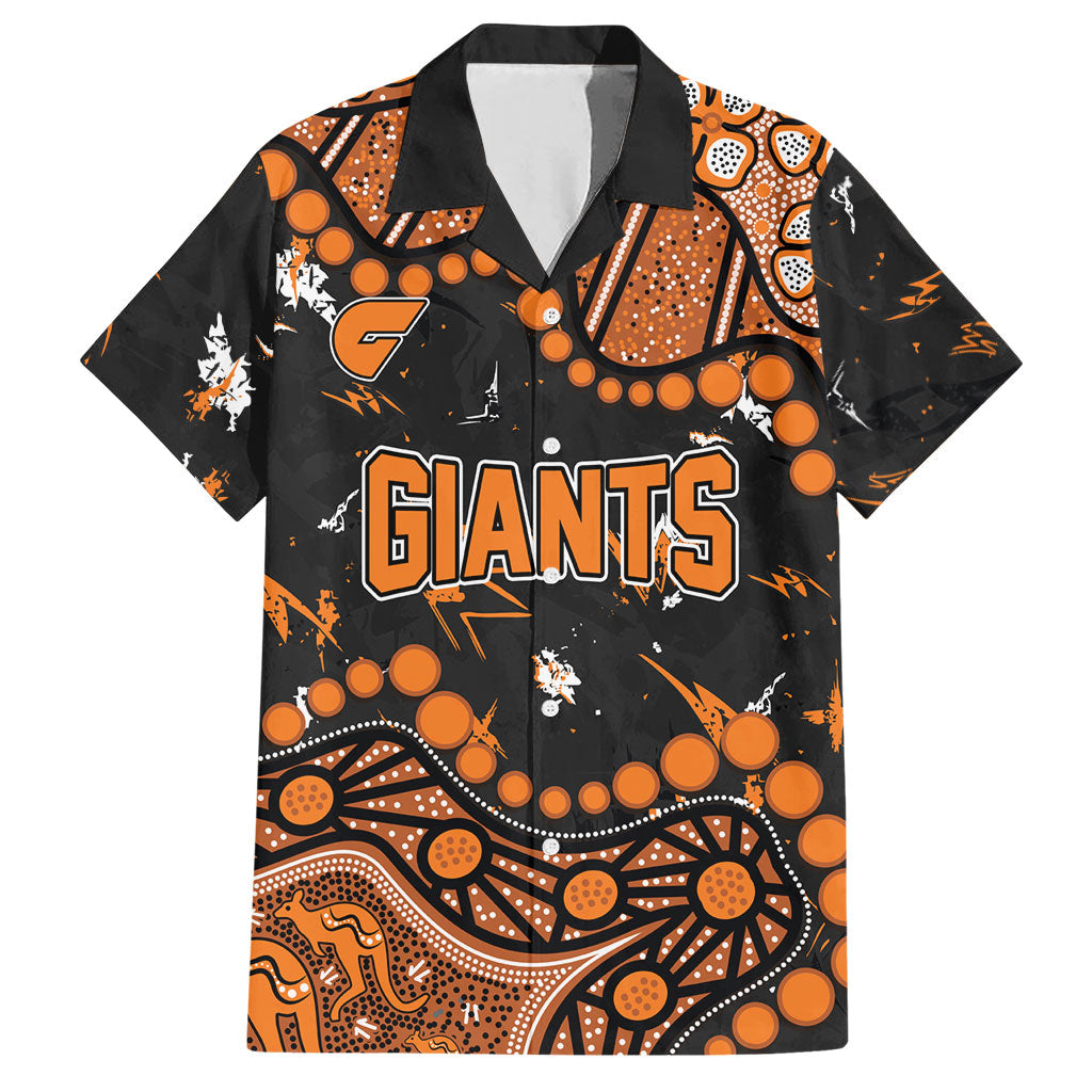 Personalized Greater Western Sydney Giants Hawaiian Shirt Aboriginal Pattern with Graffiti Style