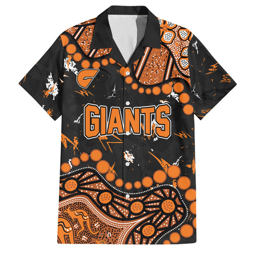 Personalized Greater Western Sydney Giants Hawaiian Shirt Aboriginal Pattern with Graffiti Style