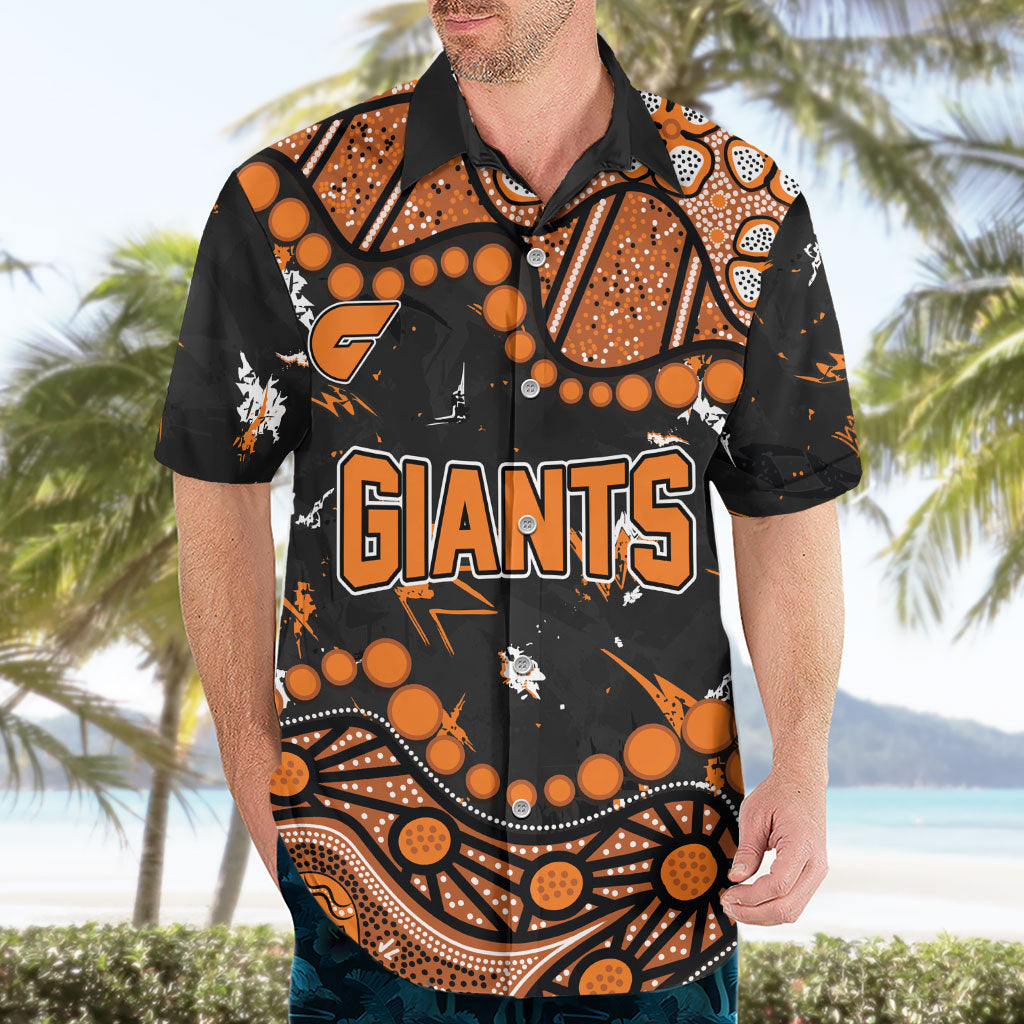 Personalized Greater Western Sydney Giants Hawaiian Shirt Aboriginal Pattern with Graffiti Style