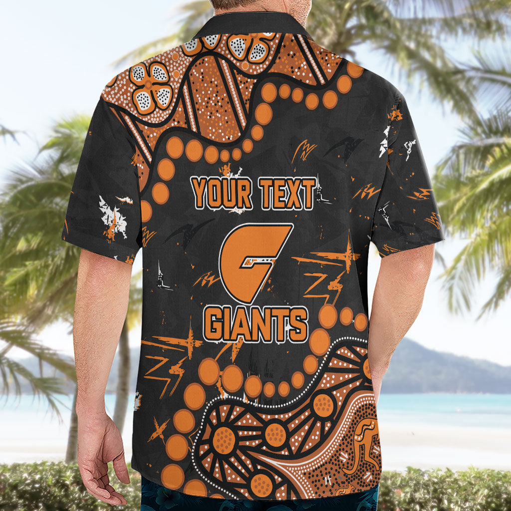 Personalized Greater Western Sydney Giants Hawaiian Shirt Aboriginal Pattern with Graffiti Style