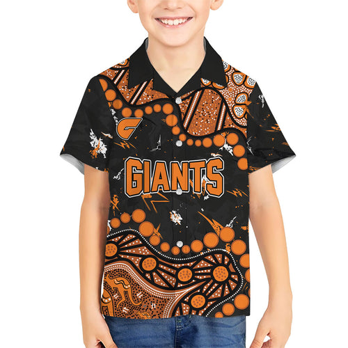 Personalized Greater Western Sydney Giants Hawaiian Shirt Aboriginal Pattern with Graffiti Style