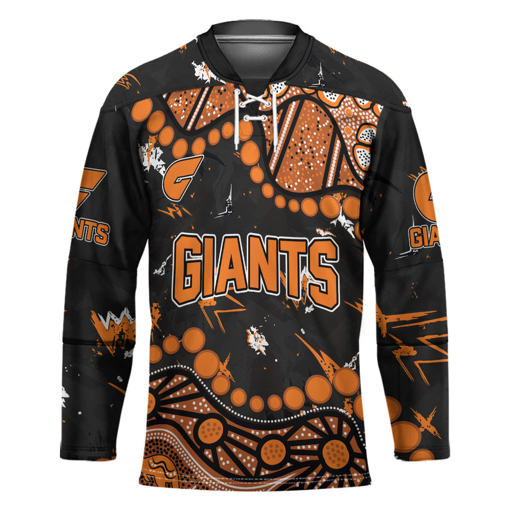 Personalized Greater Western Sydney Giants Hockey Jersey Aboriginal Pattern with Graffiti Style