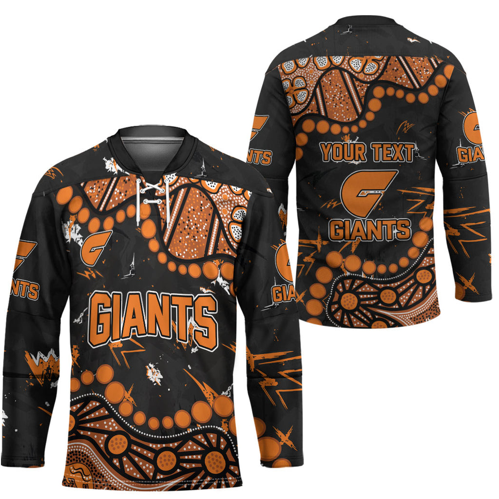 Personalized Greater Western Sydney Giants Hockey Jersey Aboriginal Pattern with Graffiti Style