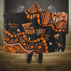 Personalized Greater Western Sydney Giants Hooded Blanket Aboriginal Pattern with Graffiti Style