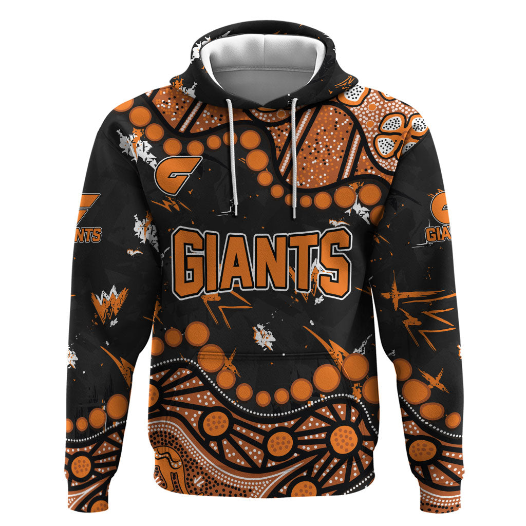 Personalized Greater Western Sydney Giants Hoodie Aboriginal Pattern with Graffiti Style