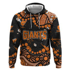 Personalized Greater Western Sydney Giants Hoodie Aboriginal Pattern with Graffiti Style