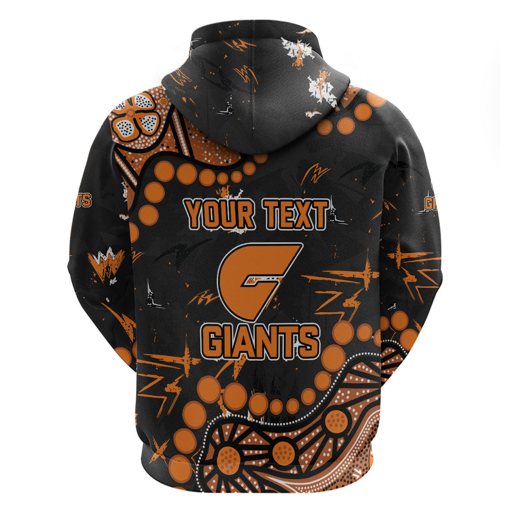 Personalized Greater Western Sydney Giants Hoodie Aboriginal Pattern with Graffiti Style