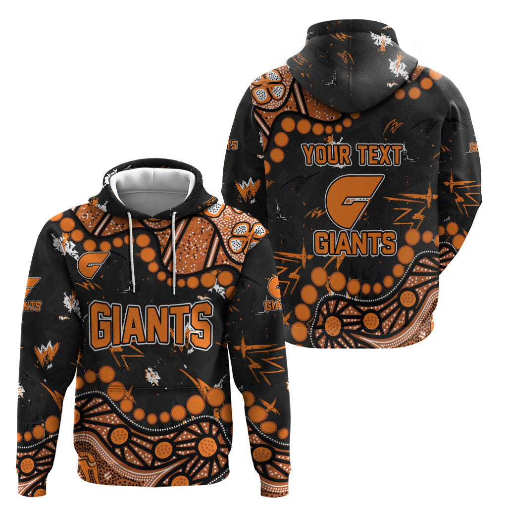 Personalized Greater Western Sydney Giants Hoodie Aboriginal Pattern with Graffiti Style