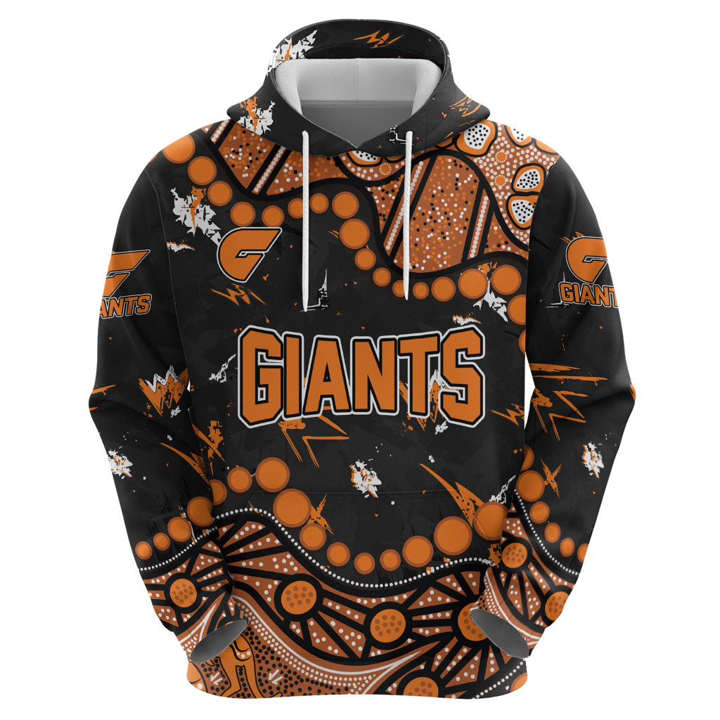 Personalized Greater Western Sydney Giants Hoodie Aboriginal Pattern with Graffiti Style