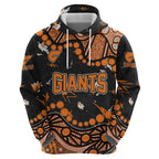 Personalized Greater Western Sydney Giants Hoodie Aboriginal Pattern with Graffiti Style