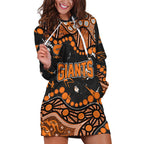Personalized Greater Western Sydney Giants Hoodie Dress Aboriginal Pattern with Graffiti Style