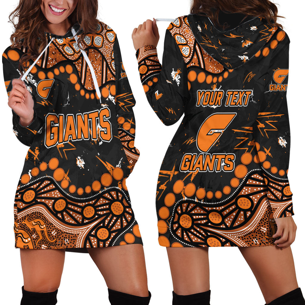 Personalized Greater Western Sydney Giants Hoodie Dress Aboriginal Pattern with Graffiti Style