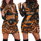 Personalized Greater Western Sydney Giants Hoodie Dress Aboriginal Pattern with Graffiti Style