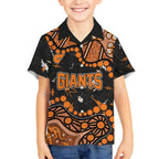 Personalized Greater Western Sydney Giants Kid Hawaiian Shirt Aboriginal Pattern with Graffiti Style