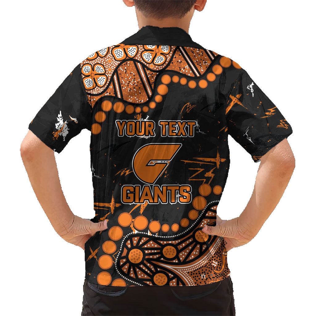 Personalized Greater Western Sydney Giants Kid Hawaiian Shirt Aboriginal Pattern with Graffiti Style