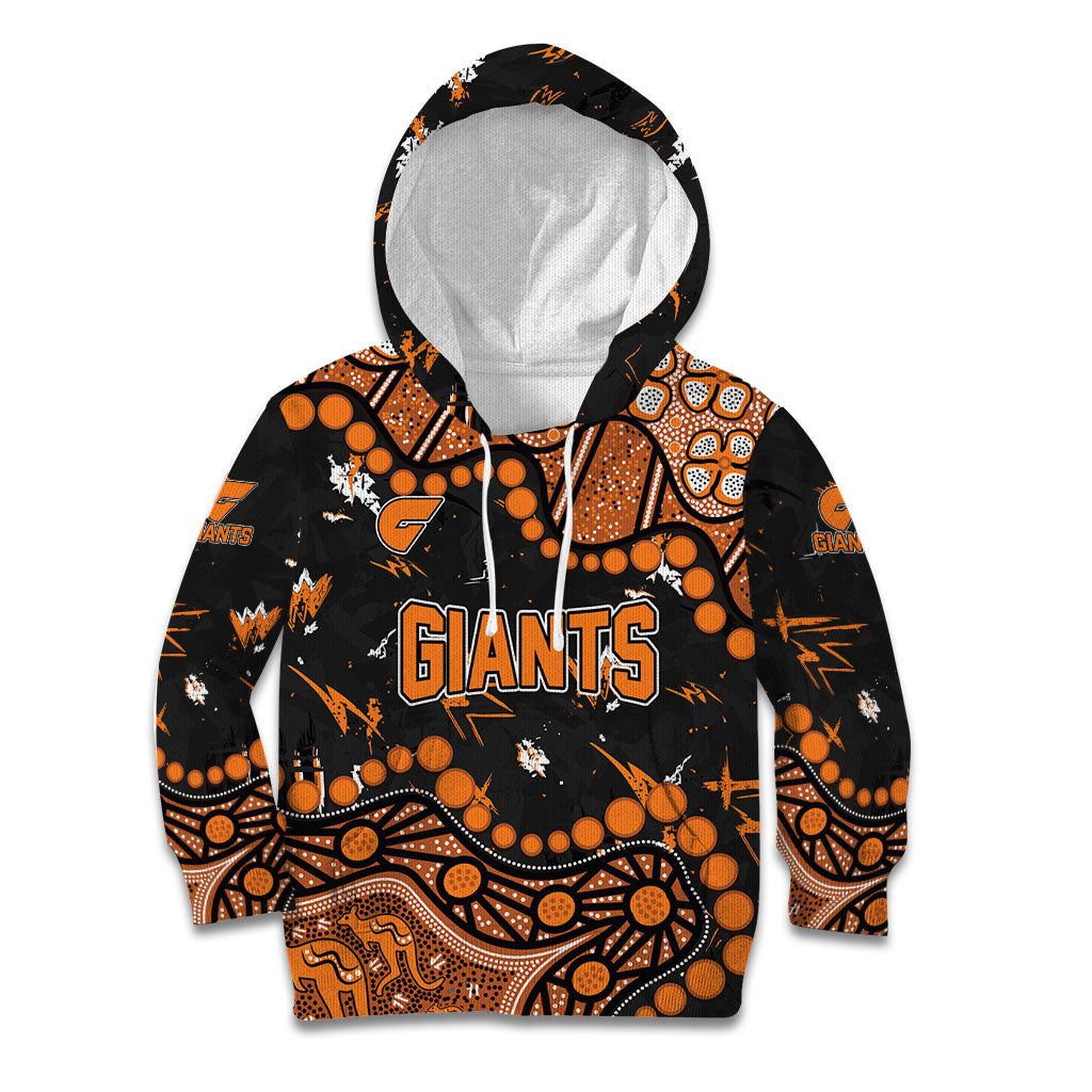 Personalized Greater Western Sydney Giants Kid Hoodie Aboriginal Pattern with Graffiti Style