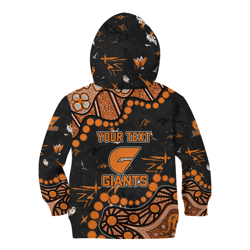 Personalized Greater Western Sydney Giants Kid Hoodie Aboriginal Pattern with Graffiti Style