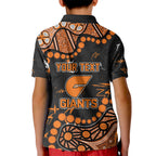 Personalized Greater Western Sydney Giants Kid Polo Shirt Aboriginal Pattern with Graffiti Style