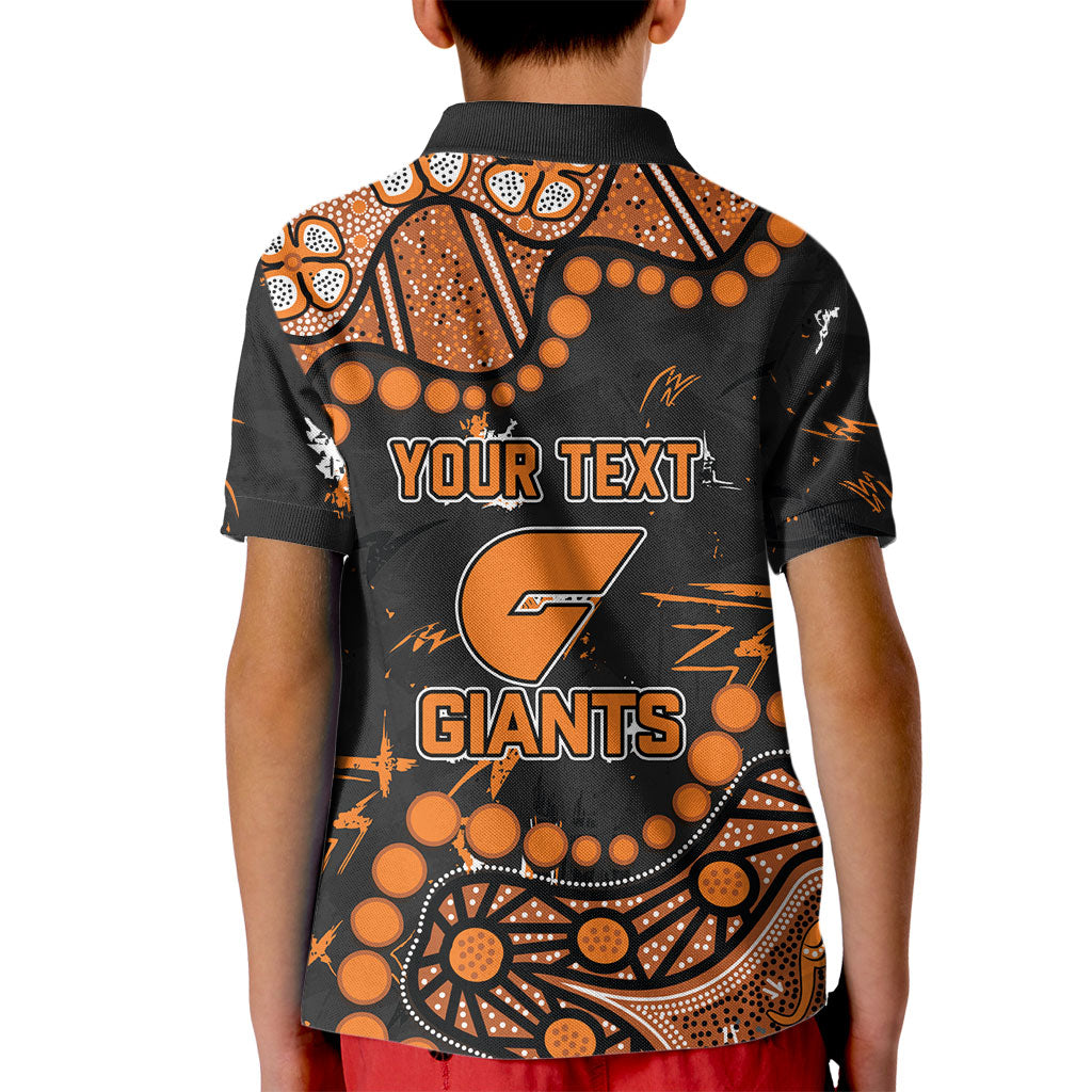Personalized Greater Western Sydney Giants Kid Polo Shirt Aboriginal Pattern with Graffiti Style