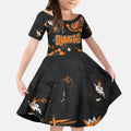 Personalized Greater Western Sydney Giants Kid Short Sleeve Dress Aboriginal Pattern with Graffiti Style