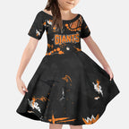Personalized Greater Western Sydney Giants Kid Short Sleeve Dress Aboriginal Pattern with Graffiti Style