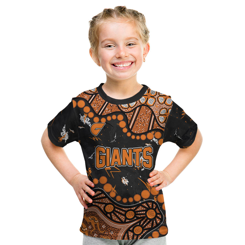 Personalized Greater Western Sydney Giants Kid T Shirt Aboriginal Pattern with Graffiti Style