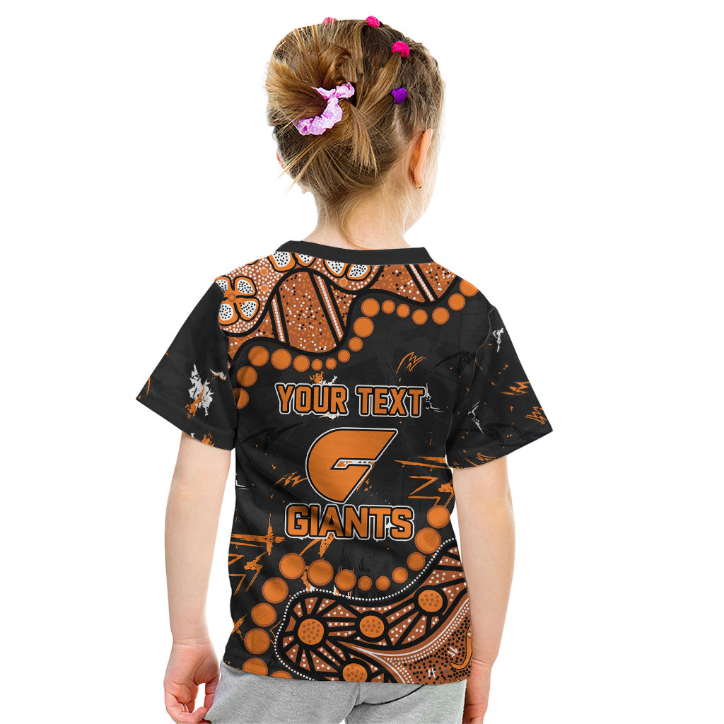 Personalized Greater Western Sydney Giants Kid T Shirt Aboriginal Pattern with Graffiti Style