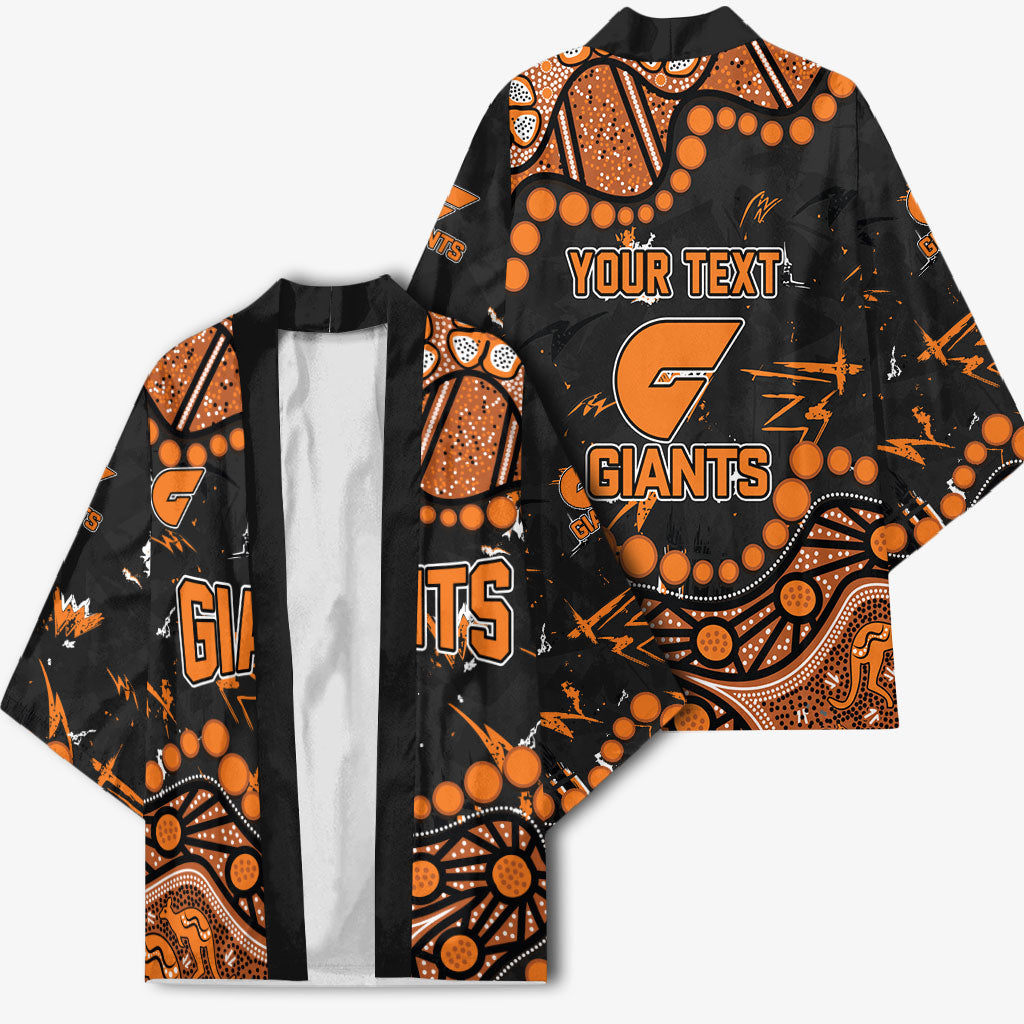 Personalized Greater Western Sydney Giants Kimono Aboriginal Pattern with Graffiti Style