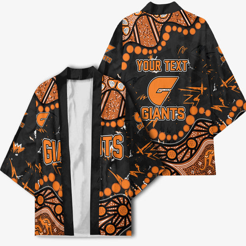 Personalized Greater Western Sydney Giants Kimono Aboriginal Pattern with Graffiti Style
