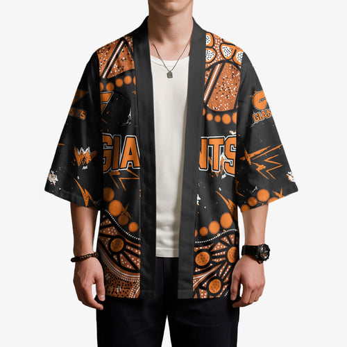 Personalized Greater Western Sydney Giants Kimono Aboriginal Pattern with Graffiti Style