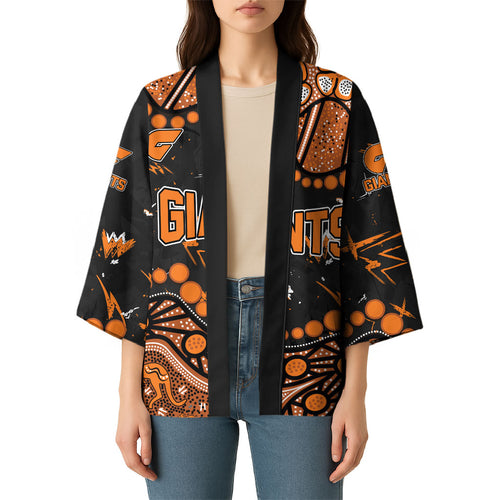 Personalized Greater Western Sydney Giants Kimono Aboriginal Pattern with Graffiti Style