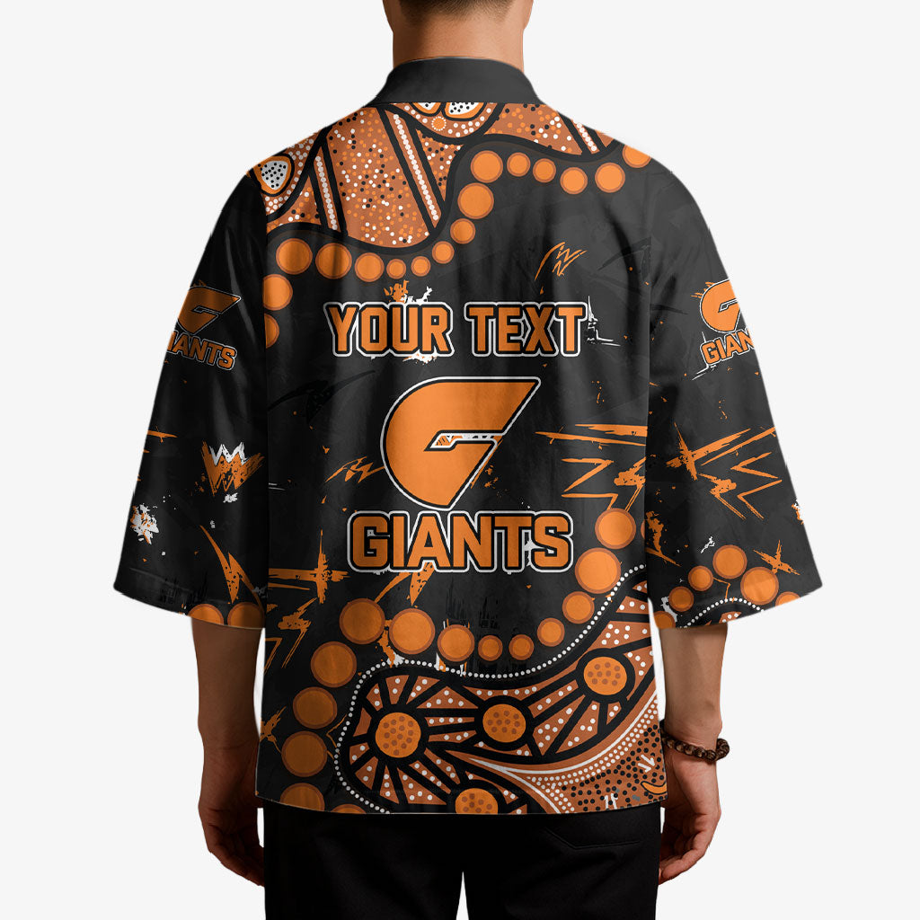 Personalized Greater Western Sydney Giants Kimono Aboriginal Pattern with Graffiti Style