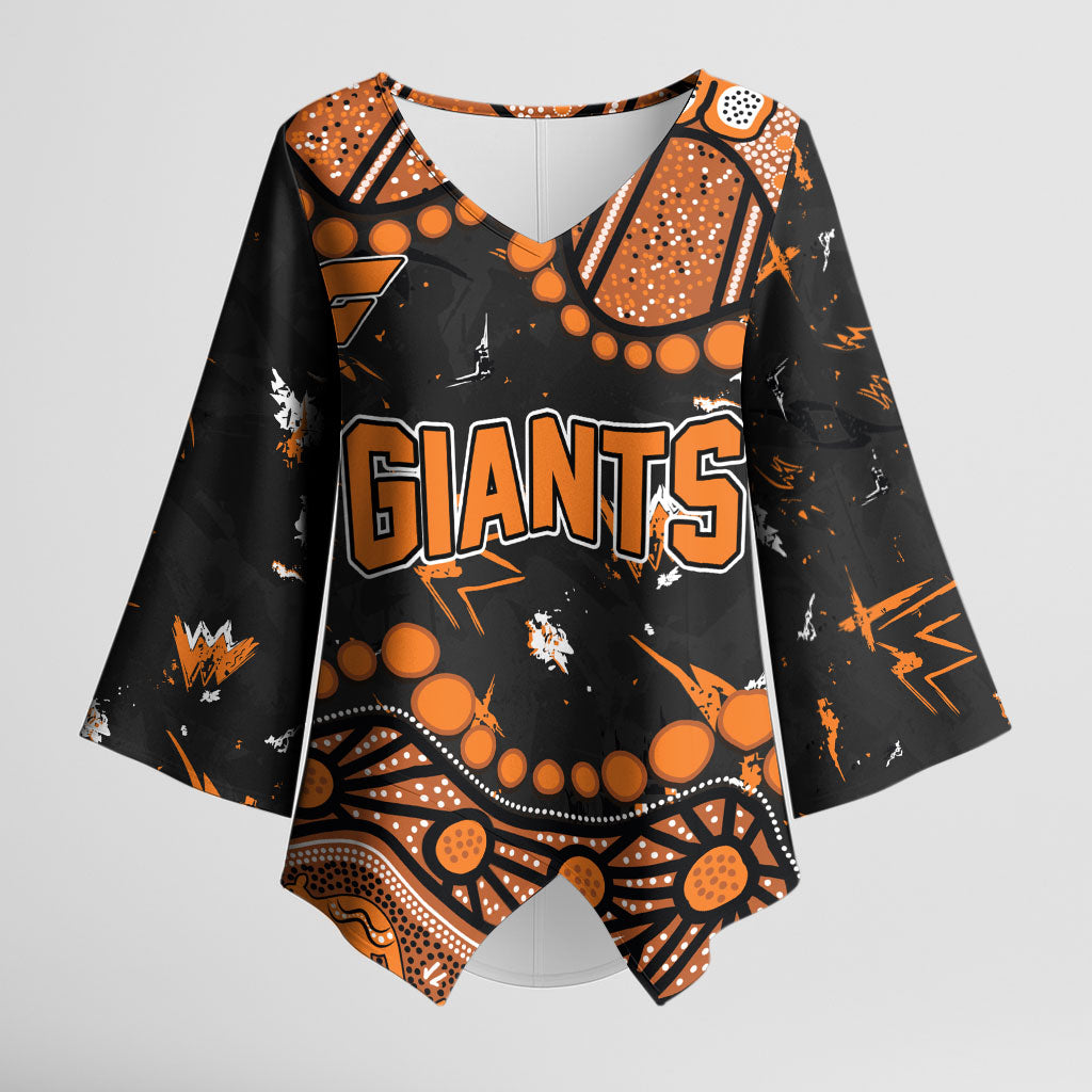Personalized Greater Western Sydney Giants Kimono Sleeve Blouse Aboriginal Pattern with Graffiti Style