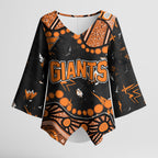 Personalized Greater Western Sydney Giants Kimono Sleeve Blouse Aboriginal Pattern with Graffiti Style