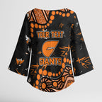 Personalized Greater Western Sydney Giants Kimono Sleeve Blouse Aboriginal Pattern with Graffiti Style