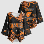 Personalized Greater Western Sydney Giants Kimono Sleeve Blouse Aboriginal Pattern with Graffiti Style