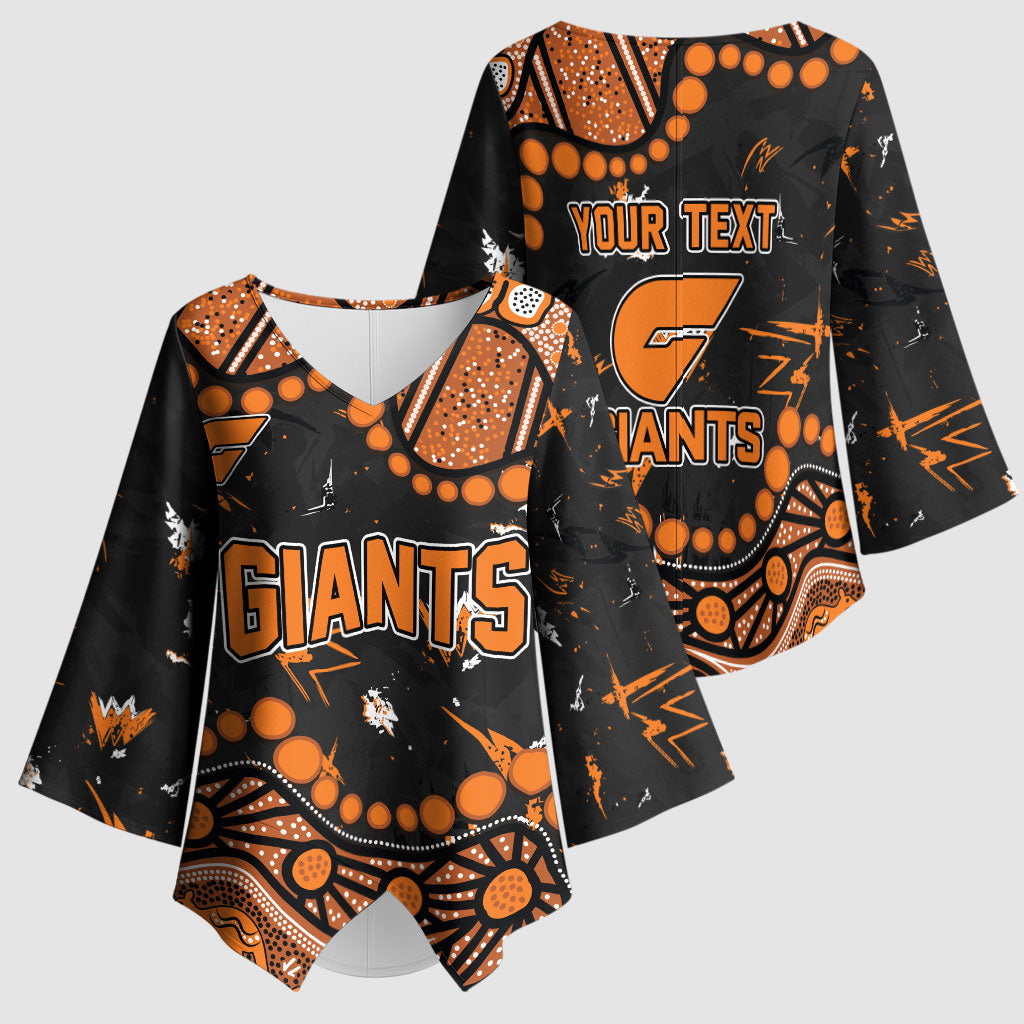 Personalized Greater Western Sydney Giants Kimono Sleeve Blouse Aboriginal Pattern with Graffiti Style
