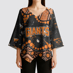 Personalized Greater Western Sydney Giants Kimono Sleeve Blouse Aboriginal Pattern with Graffiti Style