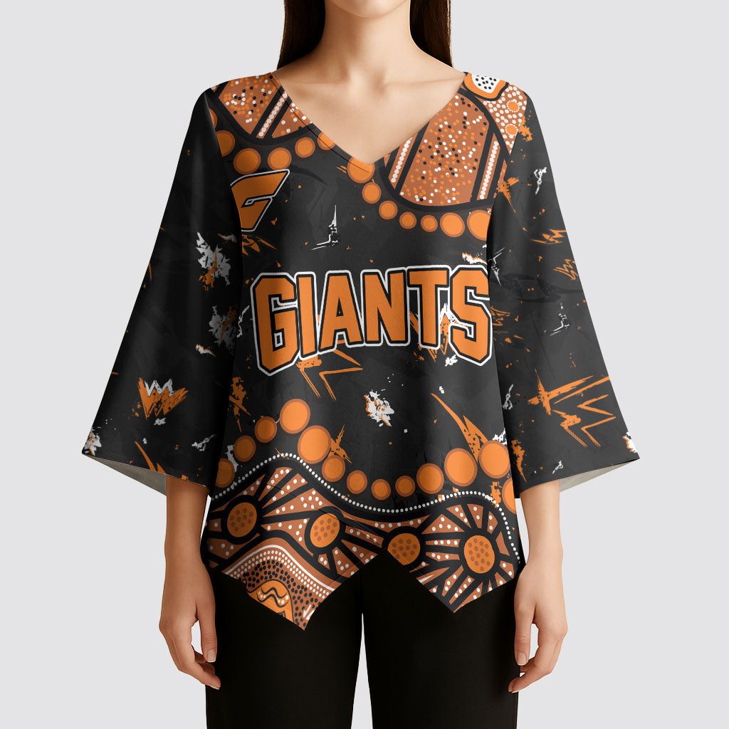 Personalized Greater Western Sydney Giants Kimono Sleeve Blouse Aboriginal Pattern with Graffiti Style