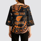 Personalized Greater Western Sydney Giants Kimono Sleeve Blouse Aboriginal Pattern with Graffiti Style