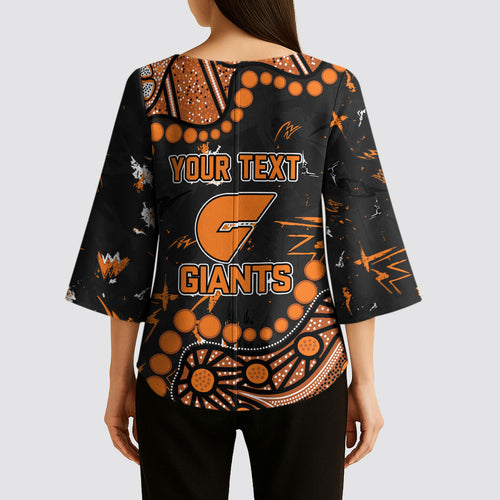 Personalized Greater Western Sydney Giants Kimono Sleeve Blouse Aboriginal Pattern with Graffiti Style