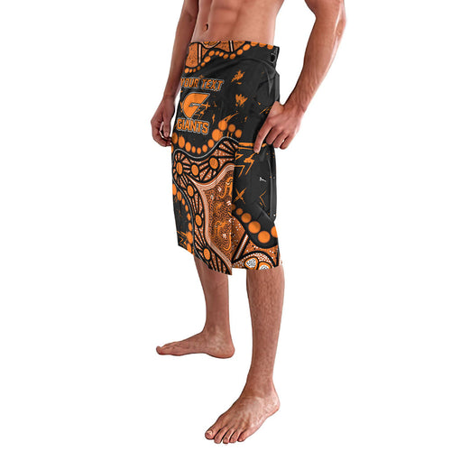 Personalized Greater Western Sydney Giants Lavalava Aboriginal Pattern with Graffiti Style