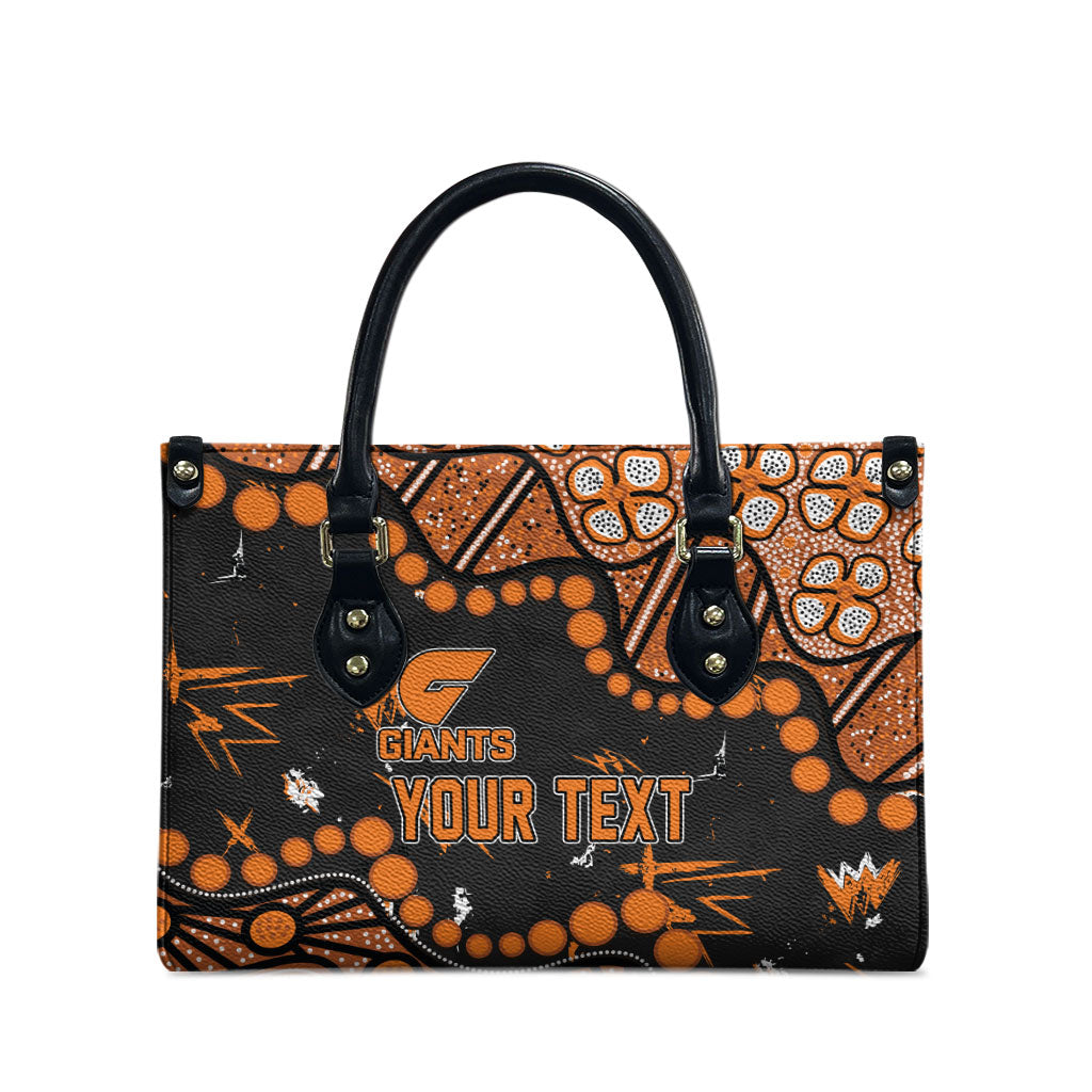 Personalized Greater Western Sydney Giants Leather Bag Aboriginal Pattern with Graffiti Style