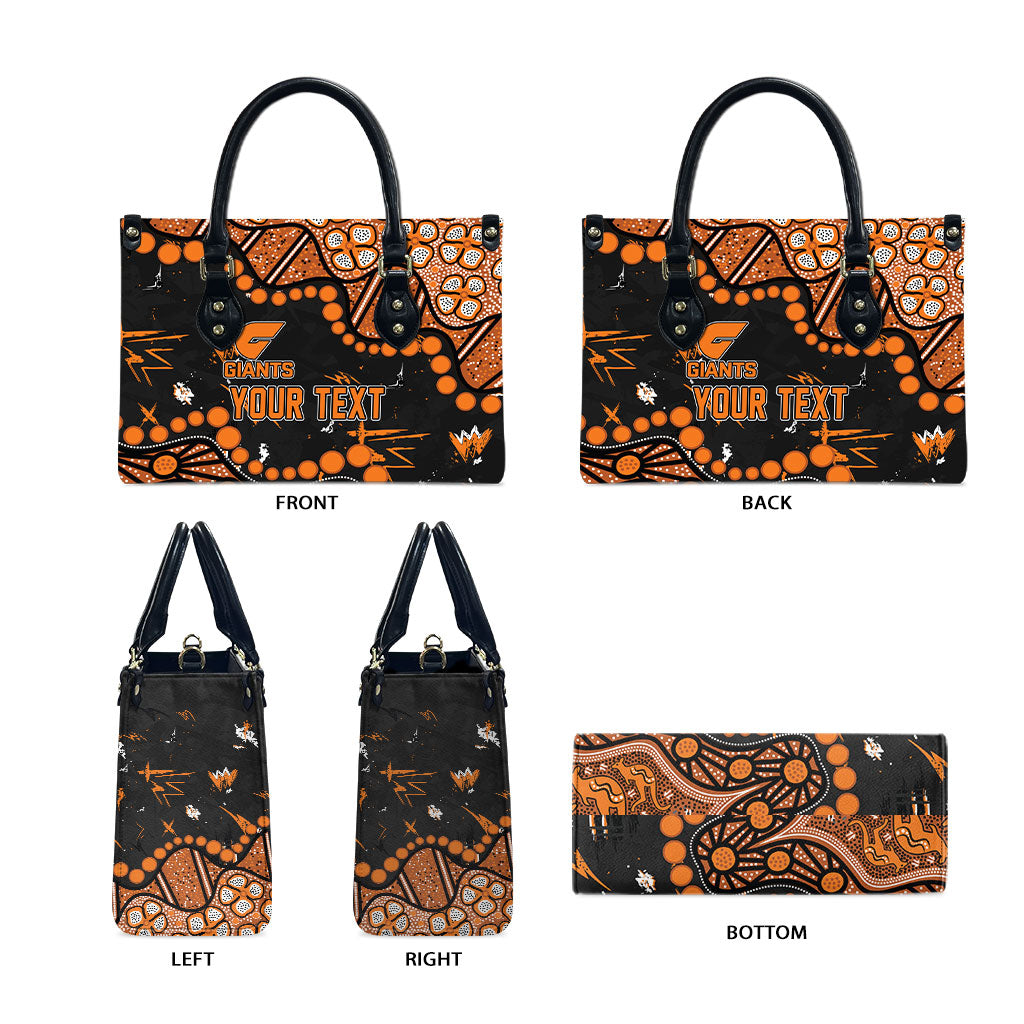 Personalized Greater Western Sydney Giants Leather Bag Aboriginal Pattern with Graffiti Style