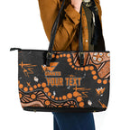 Personalized Greater Western Sydney Giants Leather Tote Bag Aboriginal Pattern with Graffiti Style