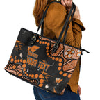 Personalized Greater Western Sydney Giants Leather Tote Bag Aboriginal Pattern with Graffiti Style