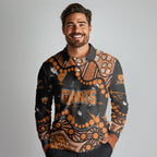 Personalized Greater Western Sydney Giants Long Sleeve Polo Shirt Aboriginal Pattern with Graffiti Style