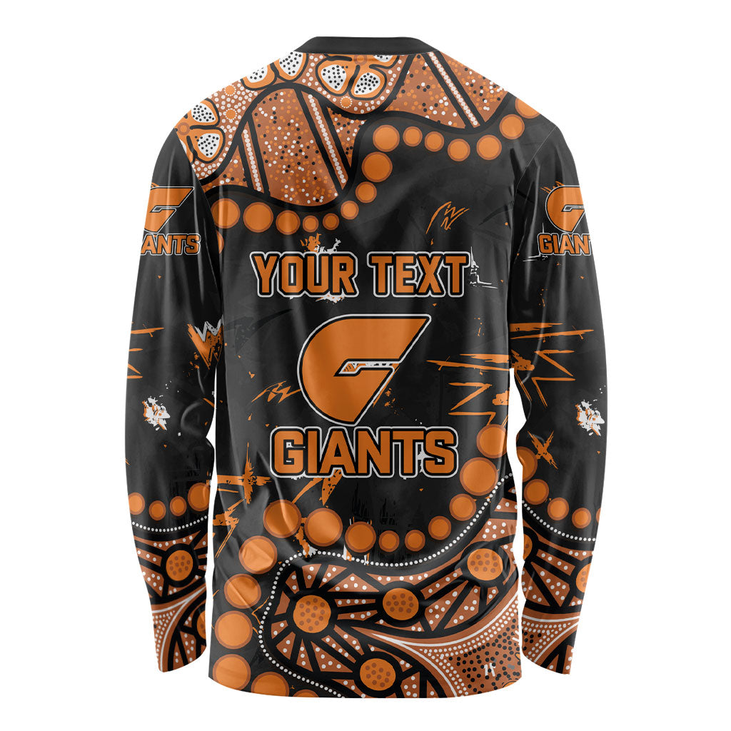 Personalized Greater Western Sydney Giants Long Sleeve Shirt Aboriginal Pattern with Graffiti Style