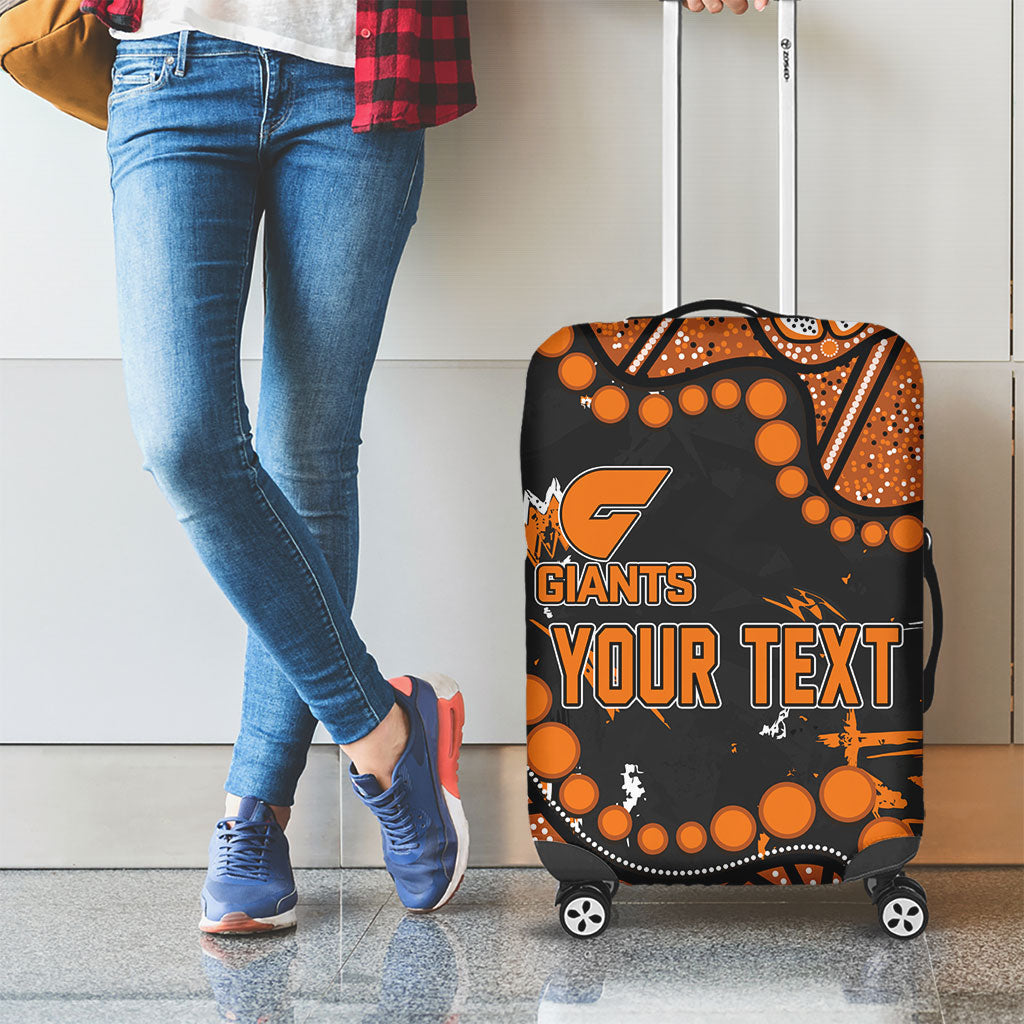 Personalized Greater Western Sydney Giants Luggage Cover Aboriginal Pattern with Graffiti Style